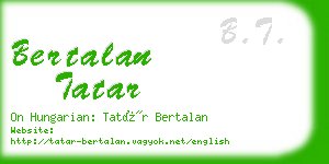 bertalan tatar business card